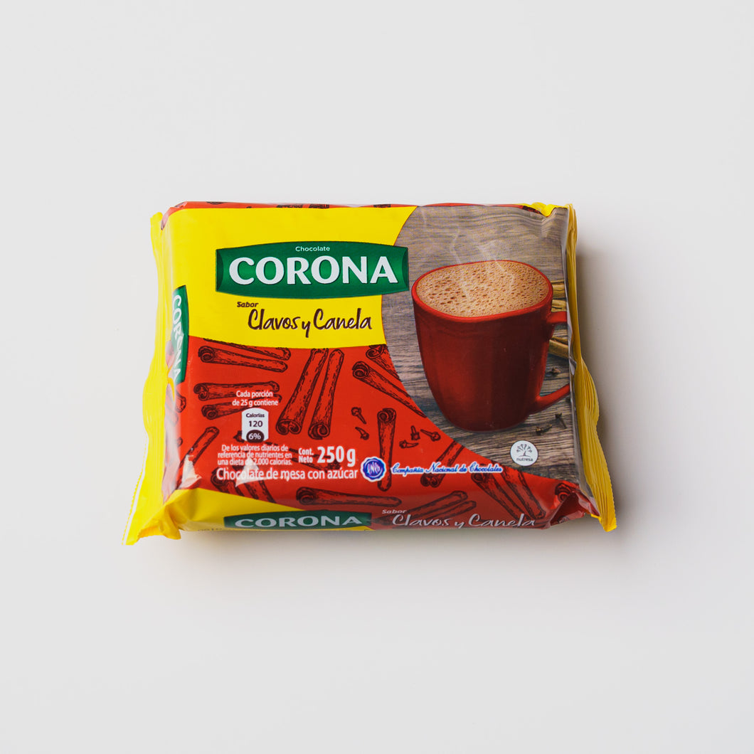 CHOCOLATE CORONA Clavos y Canela 250g